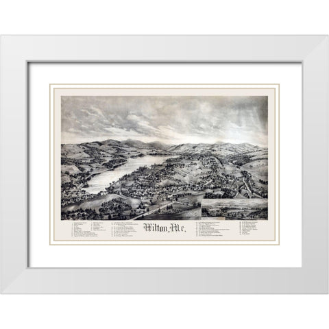 Wilton Maine -1895 White Modern Wood Framed Art Print with Double Matting by Unknown