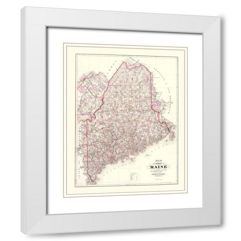 Maine - Colby  1887 White Modern Wood Framed Art Print with Double Matting by Colby