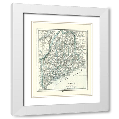 Maine - Rathbun 1893 White Modern Wood Framed Art Print with Double Matting by Rathbun