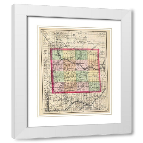 Barry Michigan - Walling 1873 White Modern Wood Framed Art Print with Double Matting by Walling