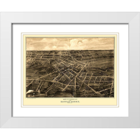 Battle Creek Michigan - Ruger 1870  White Modern Wood Framed Art Print with Double Matting by Ruger