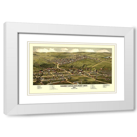 Calumet Hecla Red Jacket Michigan - Stoner 1881 White Modern Wood Framed Art Print with Double Matting by Stoner