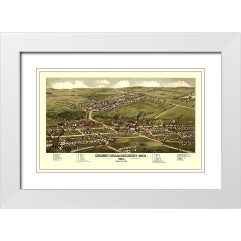 Calumet Hecla Red Jacket Michigan - Stoner 1881 White Modern Wood Framed Art Print with Double Matting by Stoner