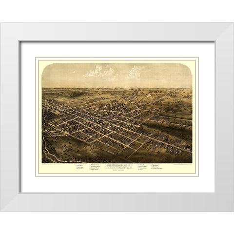 Coldwater Michigan - Ruger 1868  White Modern Wood Framed Art Print with Double Matting by Ruger