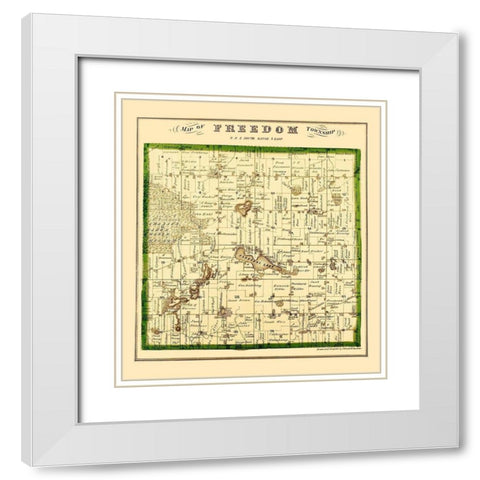 Freedom Michigan Landowner - Krause 1874 White Modern Wood Framed Art Print with Double Matting by Krause