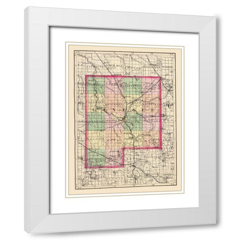 Genesee Michigan - Walling 1873 White Modern Wood Framed Art Print with Double Matting by Walling