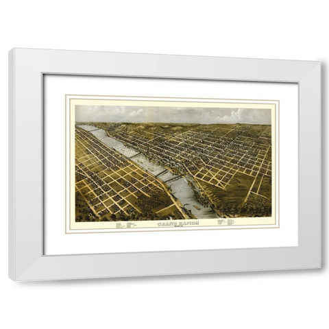 Grand Rapids Michigan - Ruger 1868 White Modern Wood Framed Art Print with Double Matting by Ruger