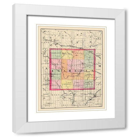 Isabella Michigan - Walling 1873 White Modern Wood Framed Art Print with Double Matting by Walling