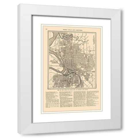 Kansas City  Missouri - Reynold 1921 White Modern Wood Framed Art Print with Double Matting by Reynold