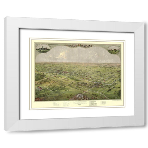 Lansing Michigan - Ruger 1866 White Modern Wood Framed Art Print with Double Matting by Ruger