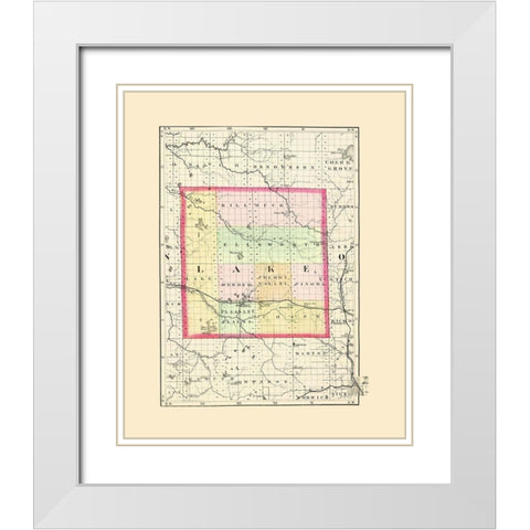 Lake Michigan - Walling 1873 White Modern Wood Framed Art Print with Double Matting by Walling