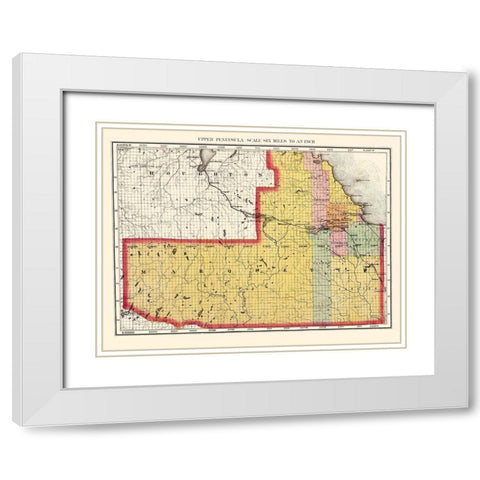 Marquette Michigan - Walling 1873 White Modern Wood Framed Art Print with Double Matting by Walling