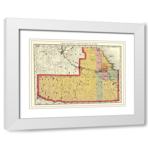 Marquette Michigan - Walling 1873 White Modern Wood Framed Art Print with Double Matting by Walling