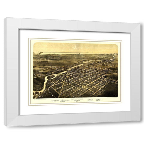 Monroe Michigan - Ruger 1866 White Modern Wood Framed Art Print with Double Matting by Ruger