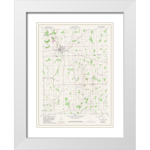 Morenci Michigan Quad - USGS 1960 White Modern Wood Framed Art Print with Double Matting by USGS