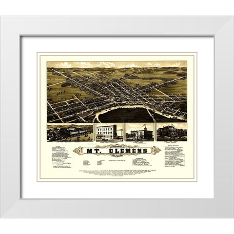 Mt Clemens Michigan - Beck 1881 White Modern Wood Framed Art Print with Double Matting by Beck