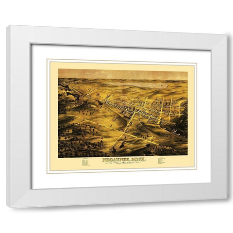 Negaunee Michigan - Bailey 1871 White Modern Wood Framed Art Print with Double Matting by Bailey