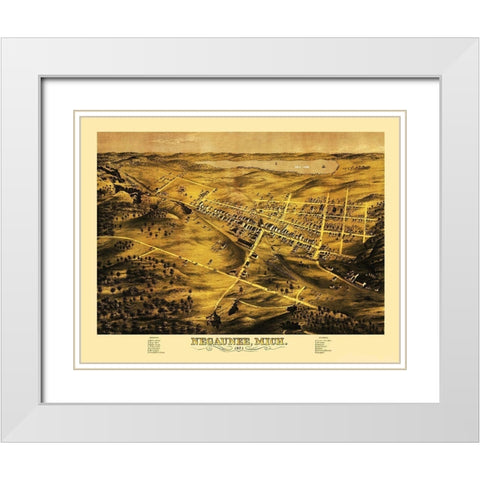 Negaunee Michigan - Bailey 1871 White Modern Wood Framed Art Print with Double Matting by Bailey