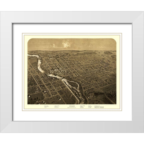 Niles Michigan - Ruger 1868  White Modern Wood Framed Art Print with Double Matting by Ruger
