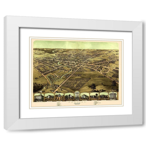 Pontiac Michigan - Ruger 1867 White Modern Wood Framed Art Print with Double Matting by Ruger