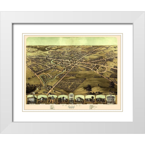 Pontiac Michigan - Ruger 1867 White Modern Wood Framed Art Print with Double Matting by Ruger
