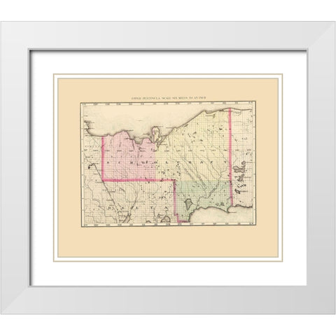 Schoolcraft Michigan - Walling 1873 White Modern Wood Framed Art Print with Double Matting by Walling