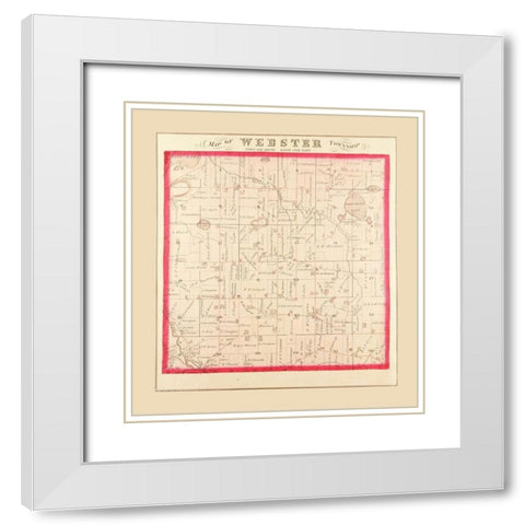 Webster Michigan Landowner - Everts 1874 White Modern Wood Framed Art Print with Double Matting by Everts