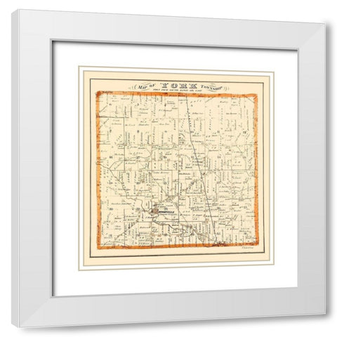 York Michigan Landowner - Everts 1874 White Modern Wood Framed Art Print with Double Matting by Everts