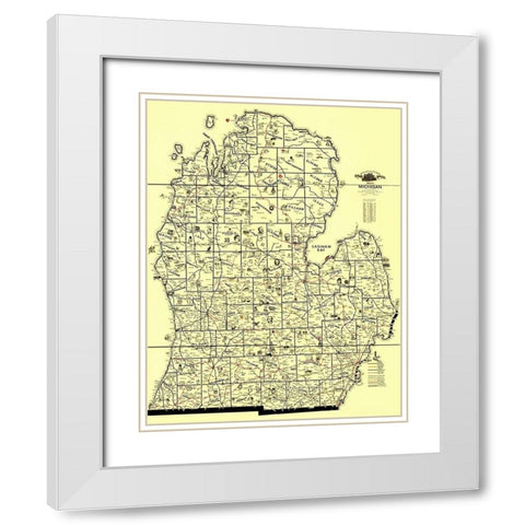 Transportation Routes - McEwen 1897 White Modern Wood Framed Art Print with Double Matting by McEwen