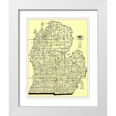 Transportation Routes - McEwen 1897 White Modern Wood Framed Art Print with Double Matting by McEwen