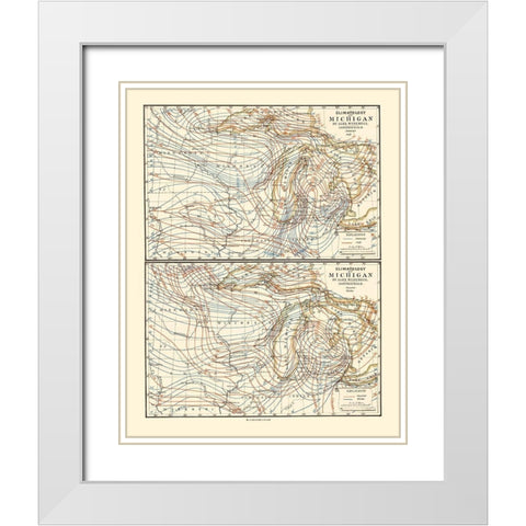 Michigan Climatology Summer to Winter White Modern Wood Framed Art Print with Double Matting by Tackabury