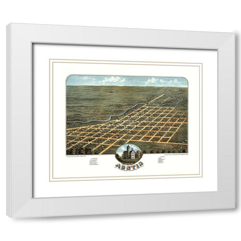 Austin Minnesota - Stoner 1870  White Modern Wood Framed Art Print with Double Matting by Stoner