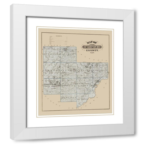 Carver Minnesota Landowner - Andreas 1874 White Modern Wood Framed Art Print with Double Matting by Andreas