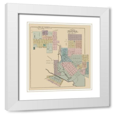 Chatfield, Caledonia Minnesota - Andreas 1874 White Modern Wood Framed Art Print with Double Matting by Andreas