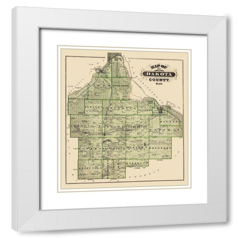Dakota Minnesota Landowner - Andreas 1873 White Modern Wood Framed Art Print with Double Matting by Andreas