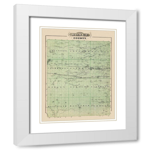 Dodge Minnesota Landowner - Andreas 1874 White Modern Wood Framed Art Print with Double Matting by Andreas
