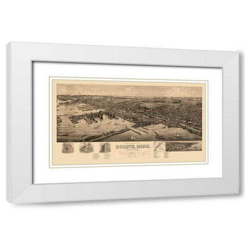 Duluth Minnesota -1893 White Modern Wood Framed Art Print with Double Matting by Unknown