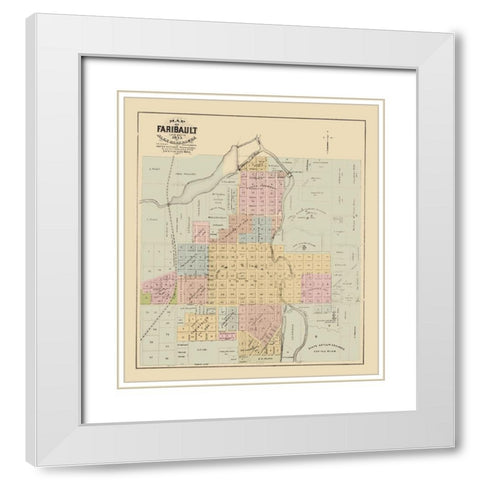 Faribault Minnesota - Andreas 1874 White Modern Wood Framed Art Print with Double Matting by Andreas