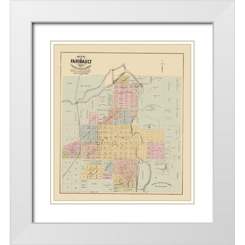 Faribault Minnesota - Andreas 1874 White Modern Wood Framed Art Print with Double Matting by Andreas