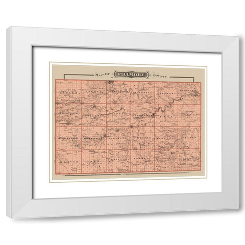 Filmore Minnesota Landowner - Andreas 1874 White Modern Wood Framed Art Print with Double Matting by Andreas