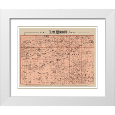 Filmore Minnesota Landowner - Andreas 1874 White Modern Wood Framed Art Print with Double Matting by Andreas