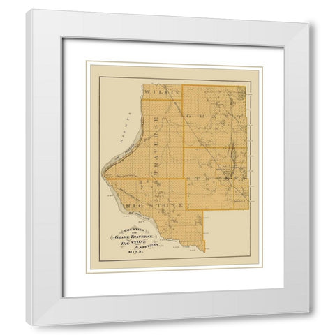 Grant Traverse Big Stone Stevens Minnesota White Modern Wood Framed Art Print with Double Matting by Andreas