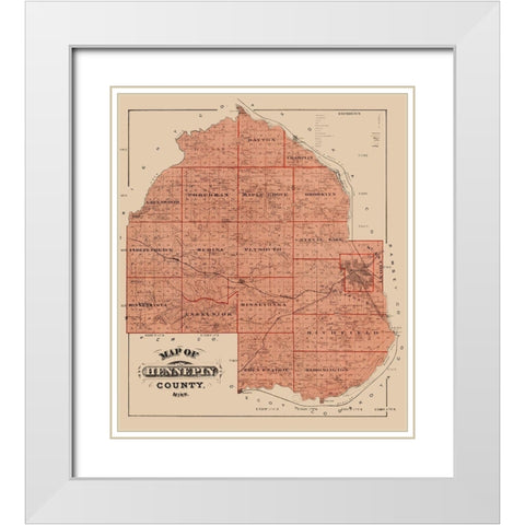 Hennepin Minnesota Landowner - Andreas 1874 White Modern Wood Framed Art Print with Double Matting by Andreas