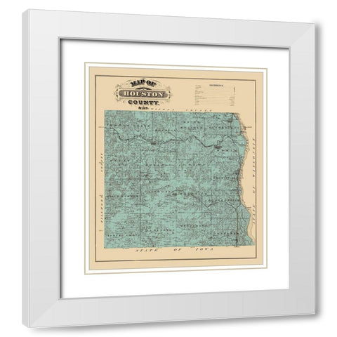 Houston Minnesota Landowner - Andreas 1874 White Modern Wood Framed Art Print with Double Matting by Andreas