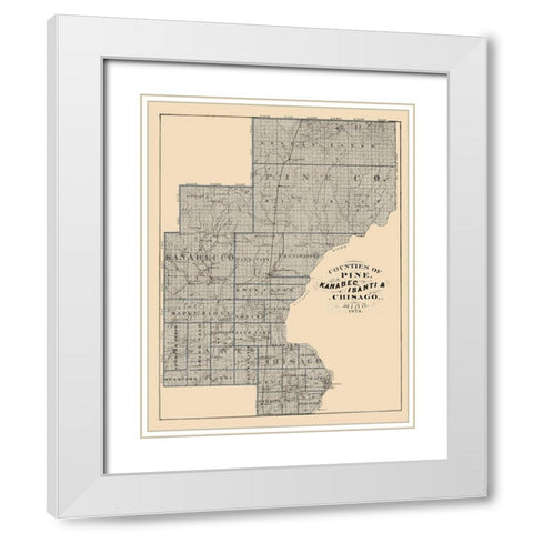 Kanabec Isanti Chisago Minnesota Landowner White Modern Wood Framed Art Print with Double Matting by Andreas