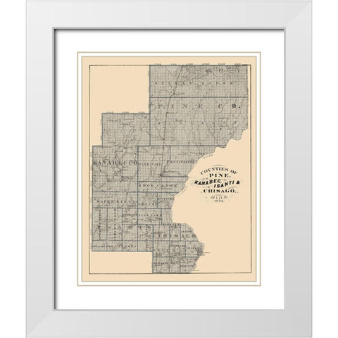 Kanabec Isanti Chisago Minnesota Landowner White Modern Wood Framed Art Print with Double Matting by Andreas