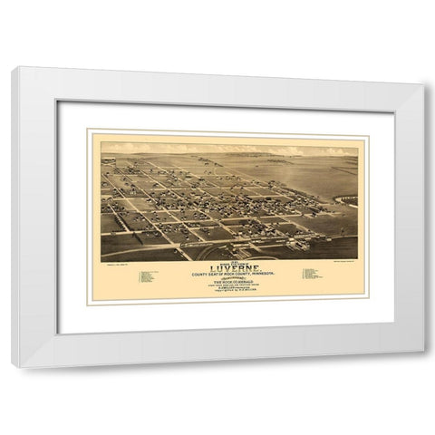 Luverne Minnesota - Stoner 1883  White Modern Wood Framed Art Print with Double Matting by Stoner