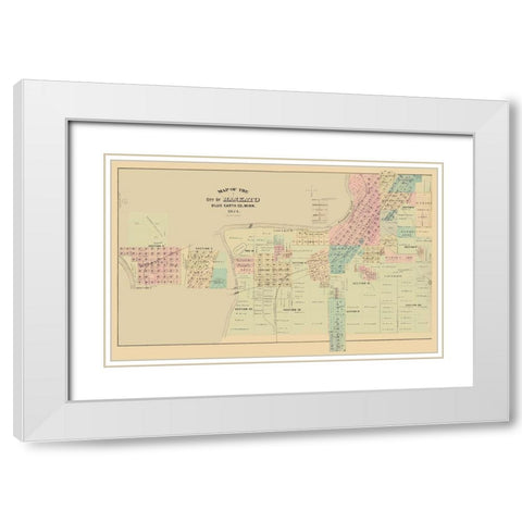 Mankato Minnesota - Andreas 1874 White Modern Wood Framed Art Print with Double Matting by Andreas