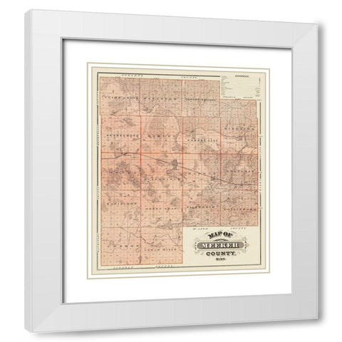 Meeker Minnesota Landowner - Andreas 1874 White Modern Wood Framed Art Print with Double Matting by Andreas
