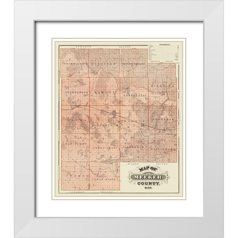 Meeker Minnesota Landowner - Andreas 1874 White Modern Wood Framed Art Print with Double Matting by Andreas